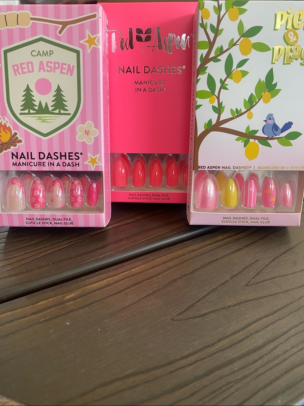 Nail Dashes, medium length, 3 sets. Brand new in boxes.